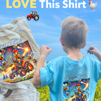 MAWG Crew Farm Fun Tractor Shirt – Kids Chicken & Tractor Graphic Tee