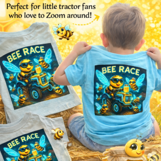 MAWG Crew Bee Race Tractor Shirt – Kids Glow Bee Graphic Tee