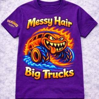 Messy Hair Big Trucks Tee – Kids Monster Truck Shirt