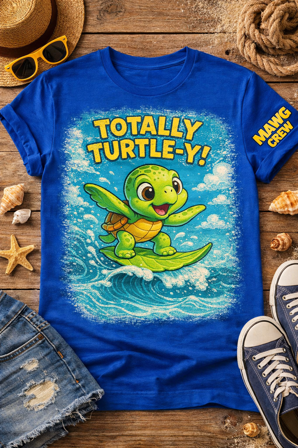 Totally Turtle-Y Kids Surf Shirt π’ | Funny Summer Beach Tee for Boys & Girls | MAWG Crew Toddler & Youth Shirt - Image 3