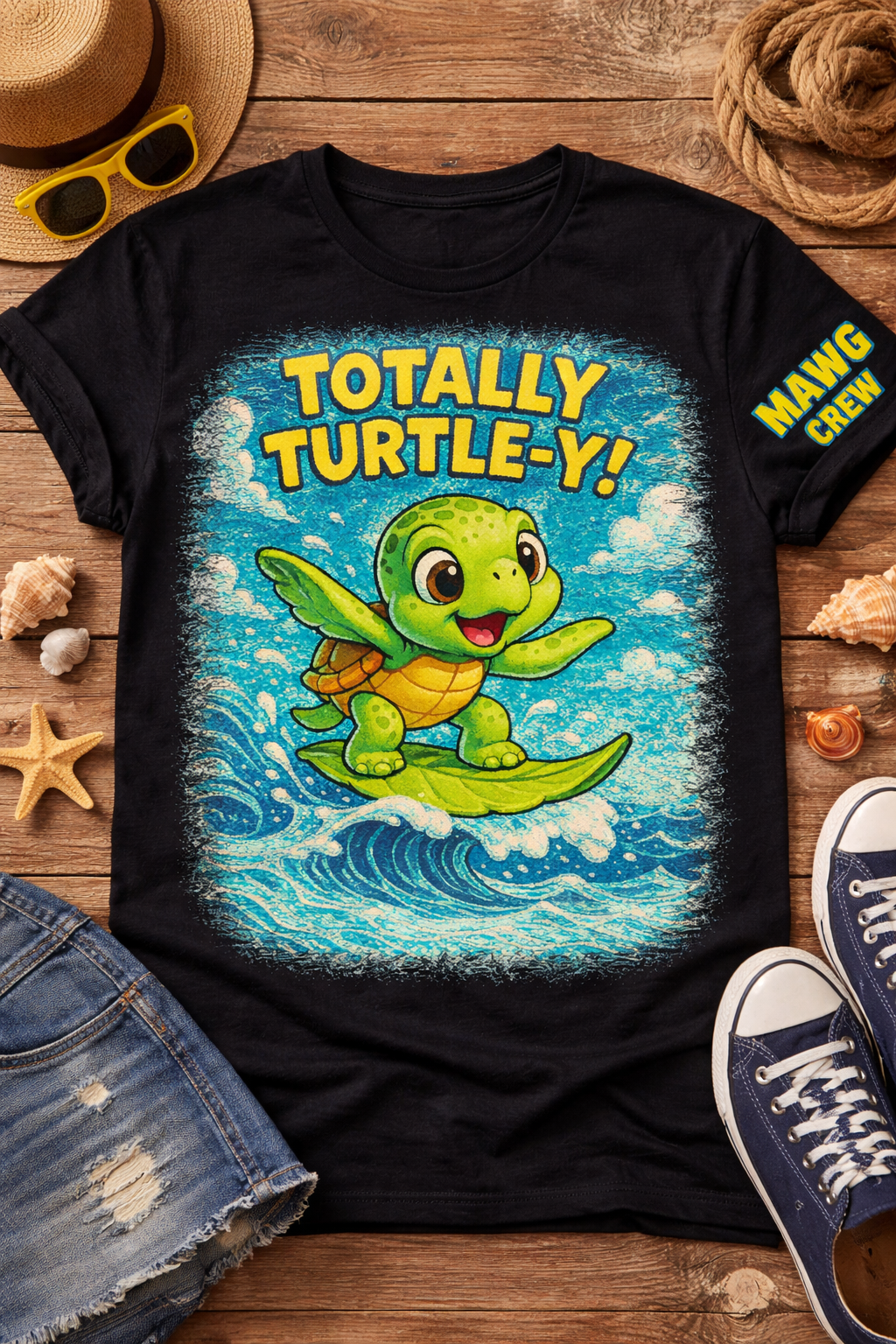 Totally Turtle-Y Kids Surf Shirt π’ | Funny Summer Beach Tee for Boys & Girls | MAWG Crew Toddler & Youth Shirt - Image 5