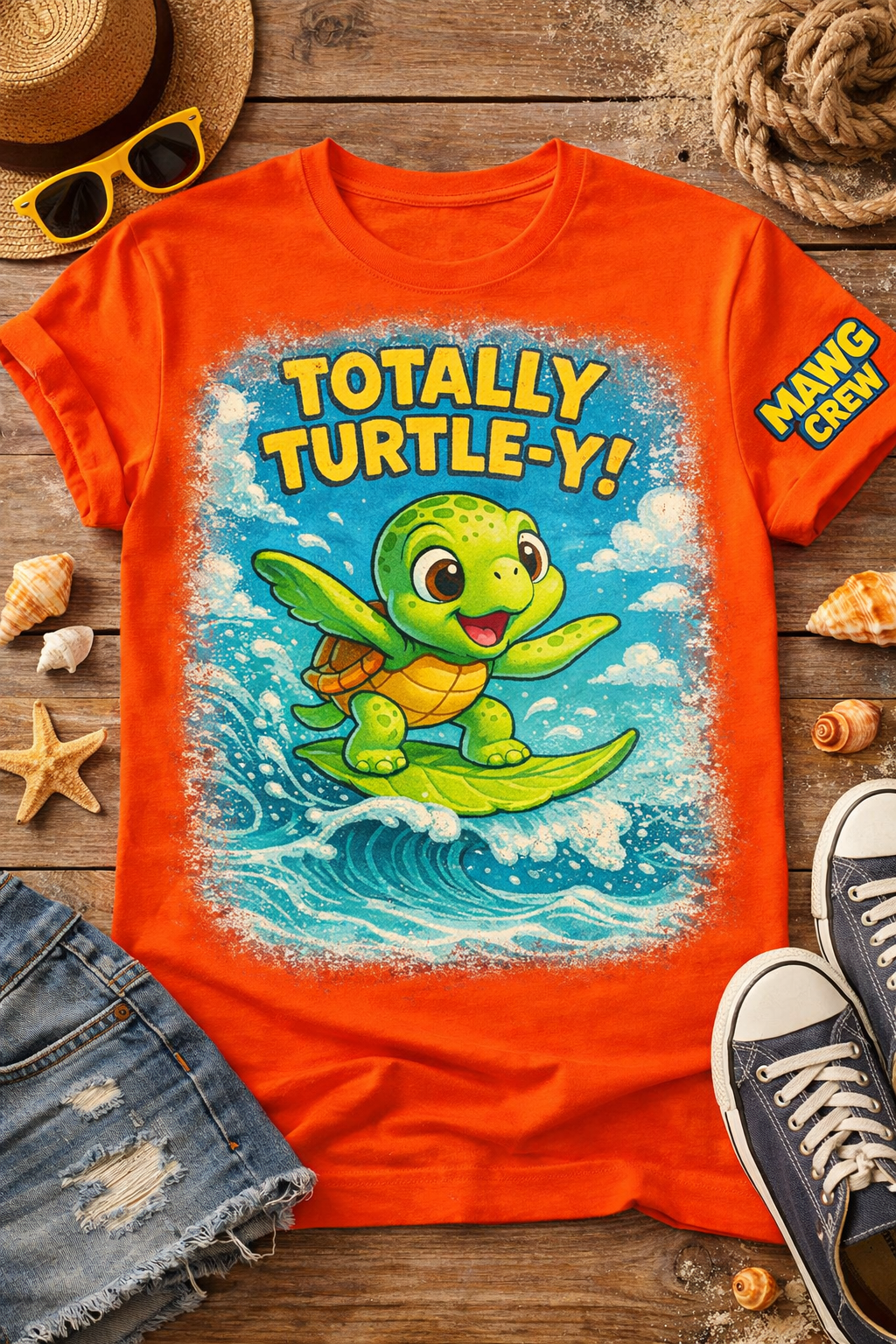 Totally Turtle-Y Kids Surf Shirt π’ | Funny Summer Beach Tee for Boys & Girls | MAWG Crew Toddler & Youth Shirt