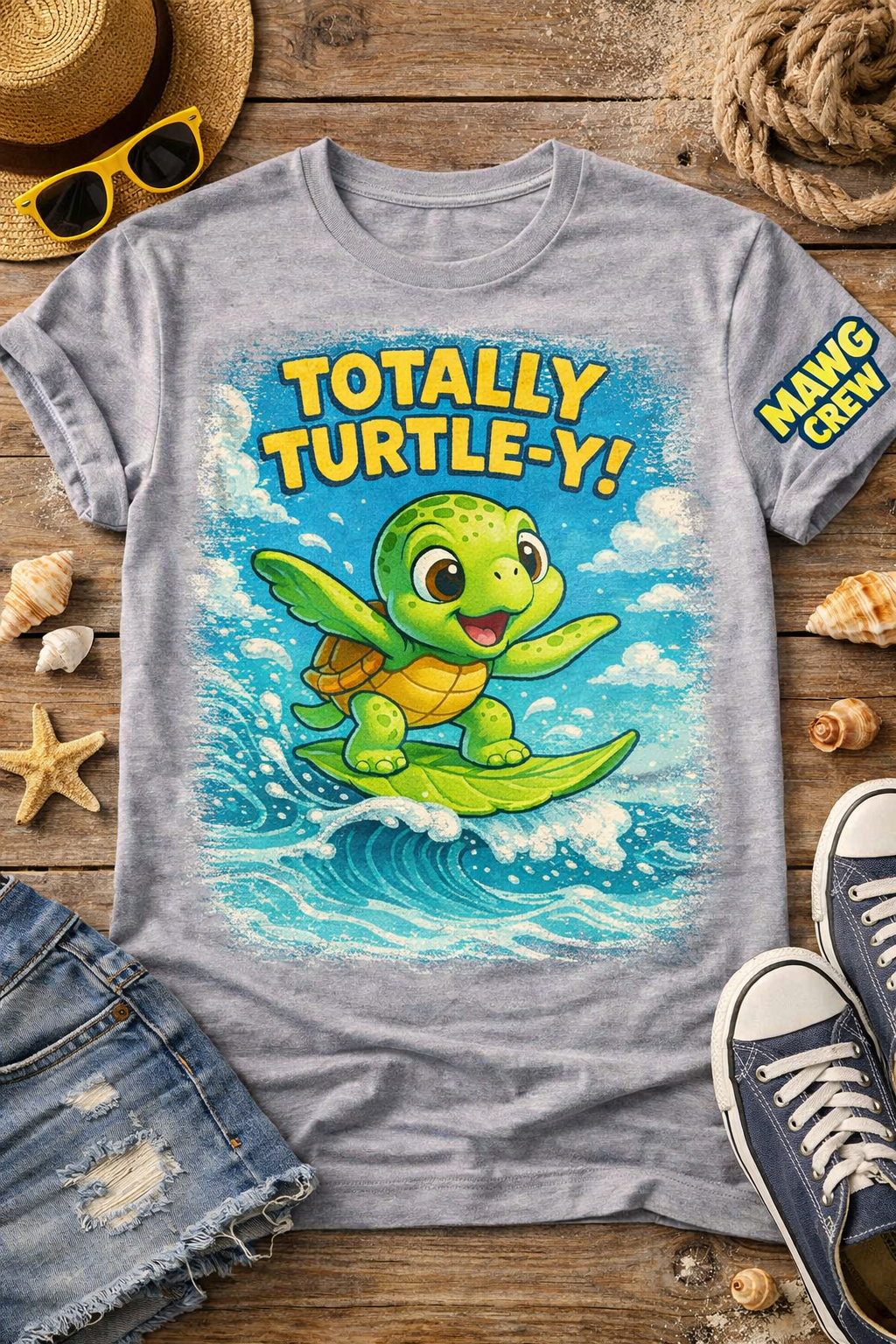 Totally Turtle-Y Kids Surf Shirt π’ | Funny Summer Beach Tee for Boys & Girls | MAWG Crew Toddler & Youth Shirt - Image 7