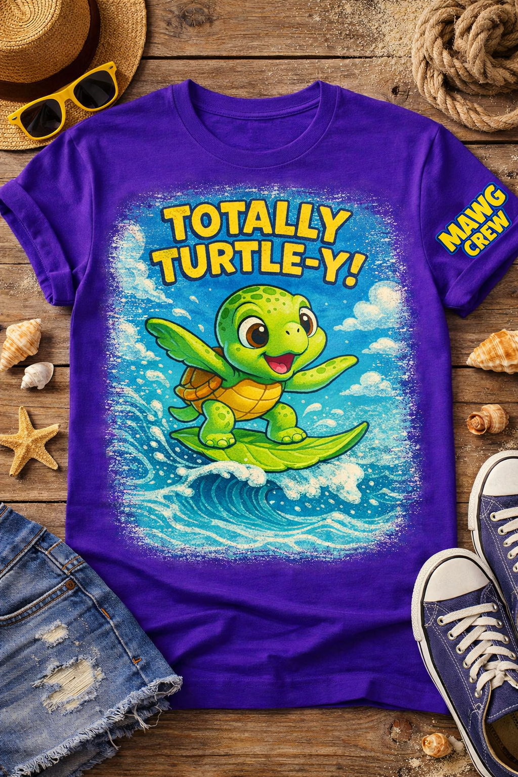 Totally Turtle-Y Kids Surf Shirt π’ | Funny Summer Beach Tee for Boys & Girls | MAWG Crew Toddler & Youth Shirt - Image 8