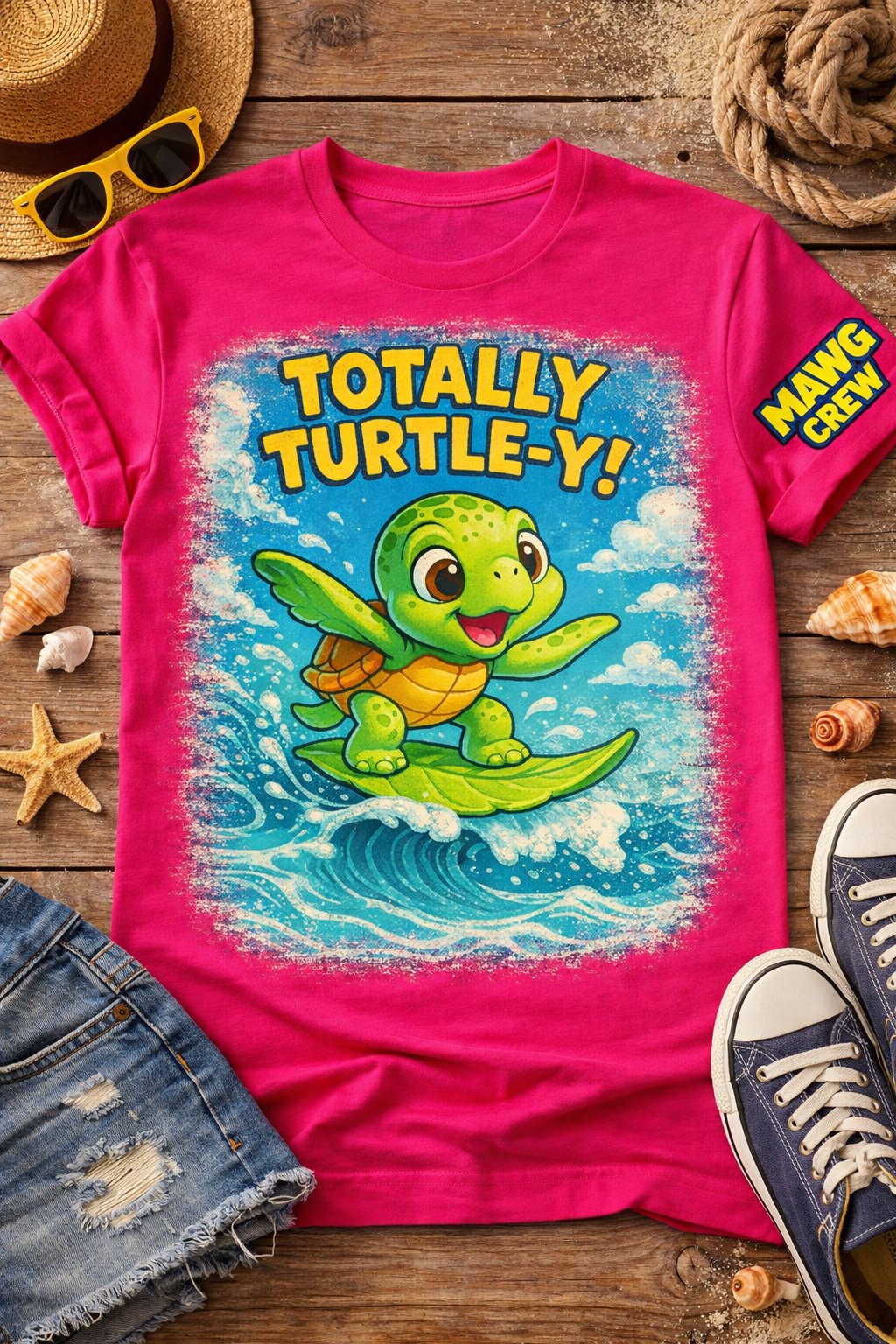Totally Turtle-Y Kids Surf Shirt π’ | Funny Summer Beach Tee for Boys & Girls | MAWG Crew Toddler & Youth Shirt - Image 9