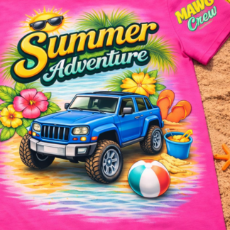 Summer Adventure Kids Off-Road Adventure Truck Shirt | Beach Vacation Graphic Tee | MAWG Crew Youth T-Shirt
